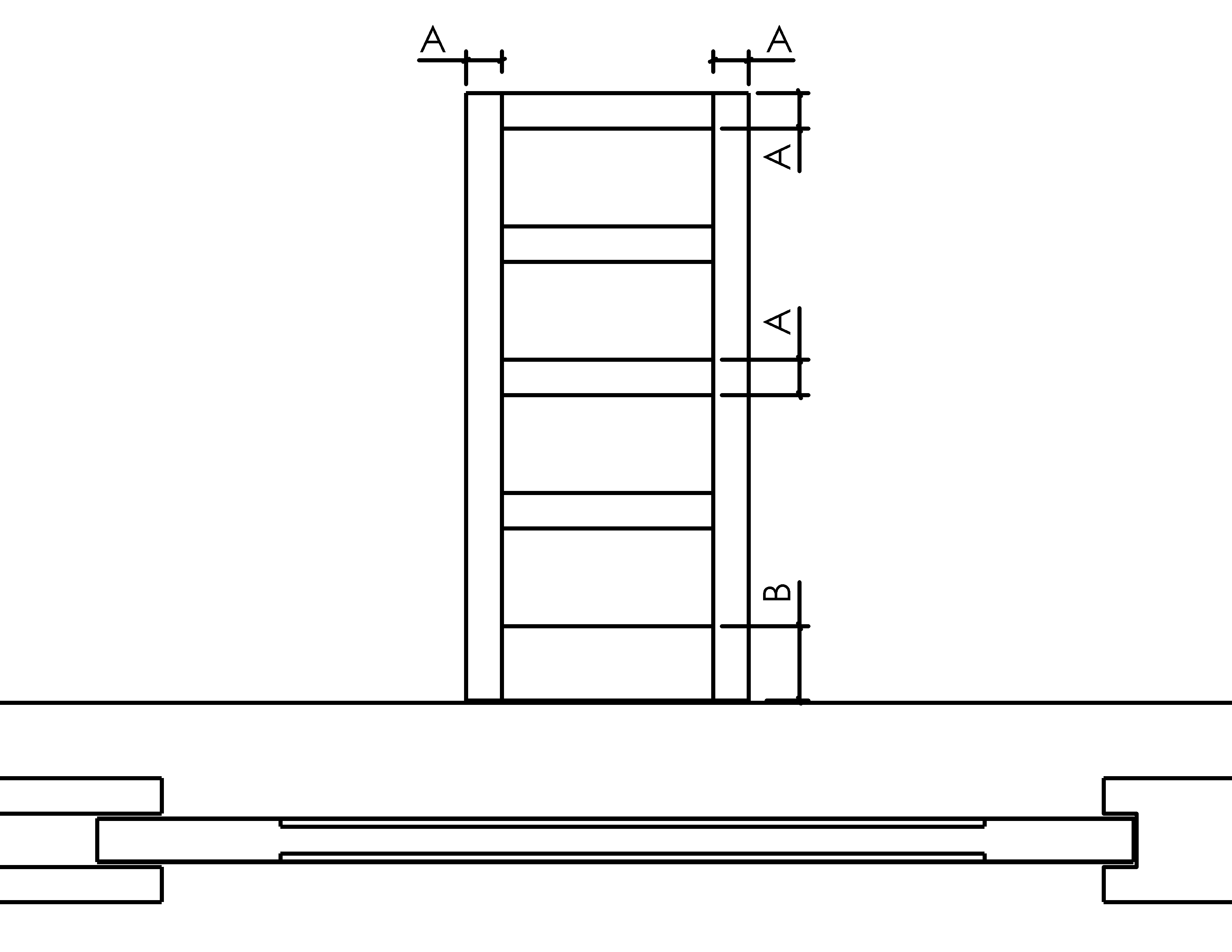 4 Shaker Veneered Line Drawing