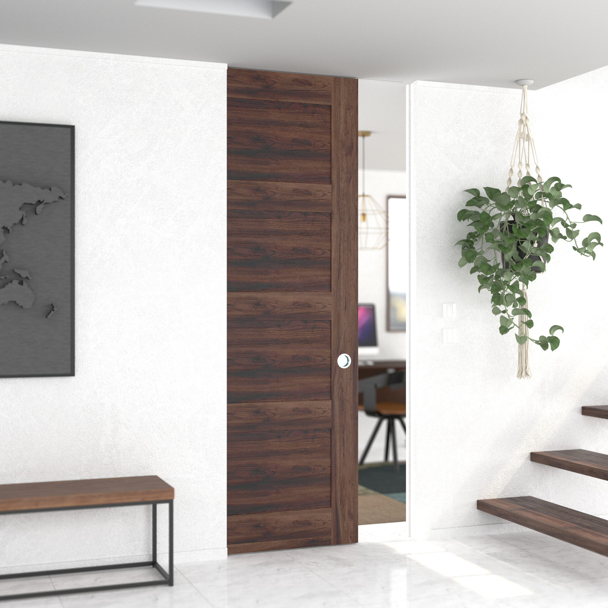 Home Office Render P7300 4 Panel Shaker PH5080