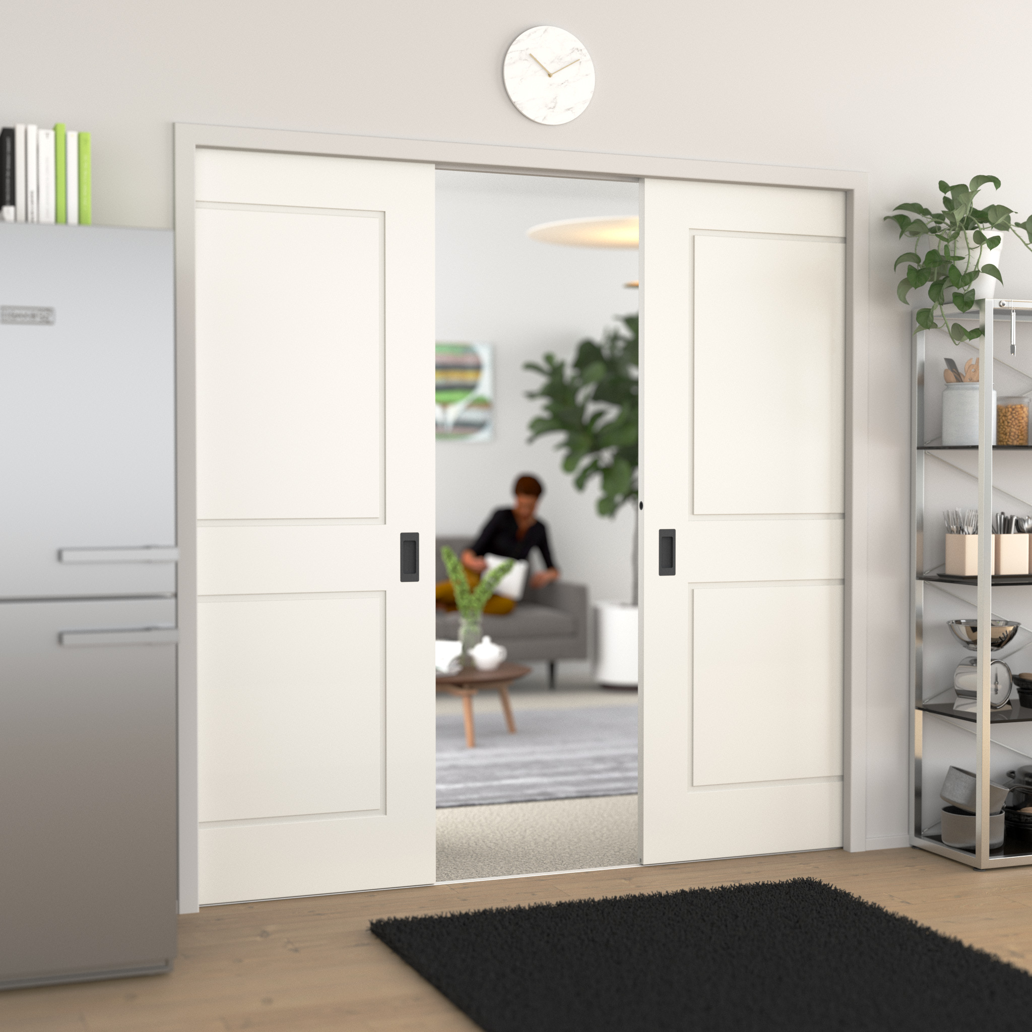 Room scene with two panel shadow gap doors