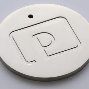 Poilished stainless steel sample swatch