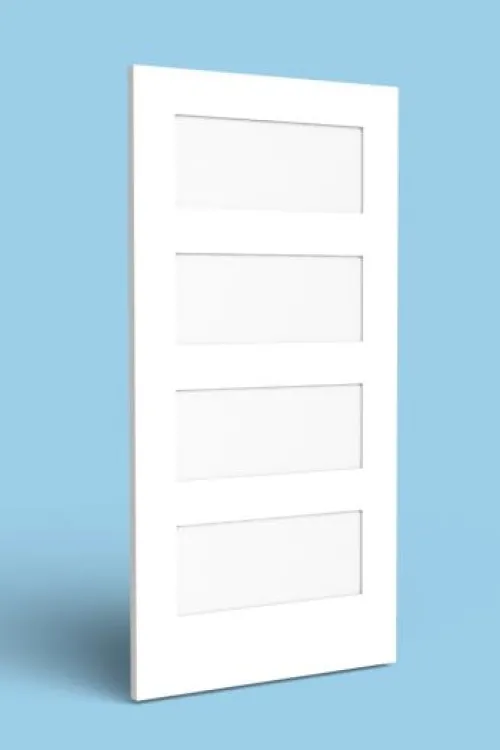 Four horizontal panel shaker style door blank