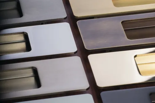 Portman flush pull handles in different finishes