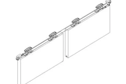 Simultaneous operation double door accessory kit