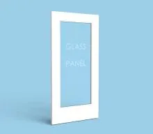 One glass panel door with timber framing